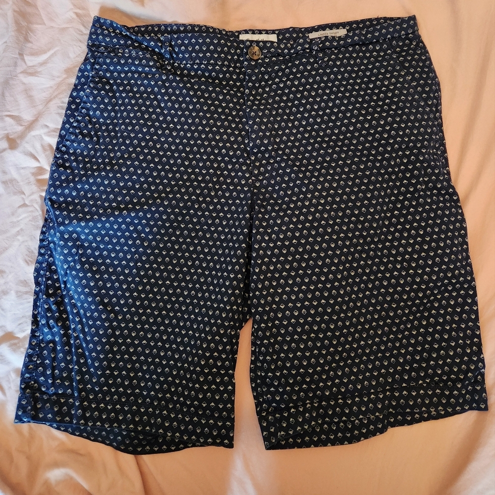 Navy Patterned Pants - Picture 1 of 6